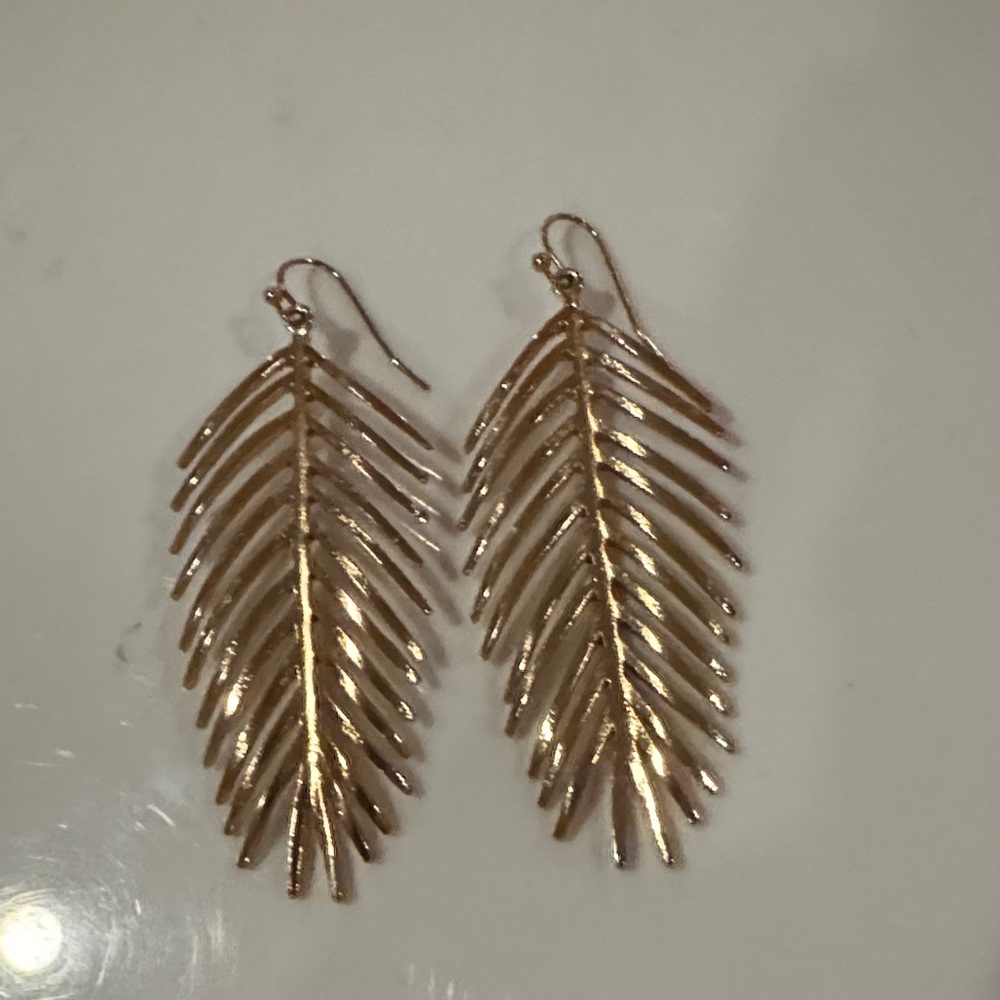 Gold Leaf Drop Earrings